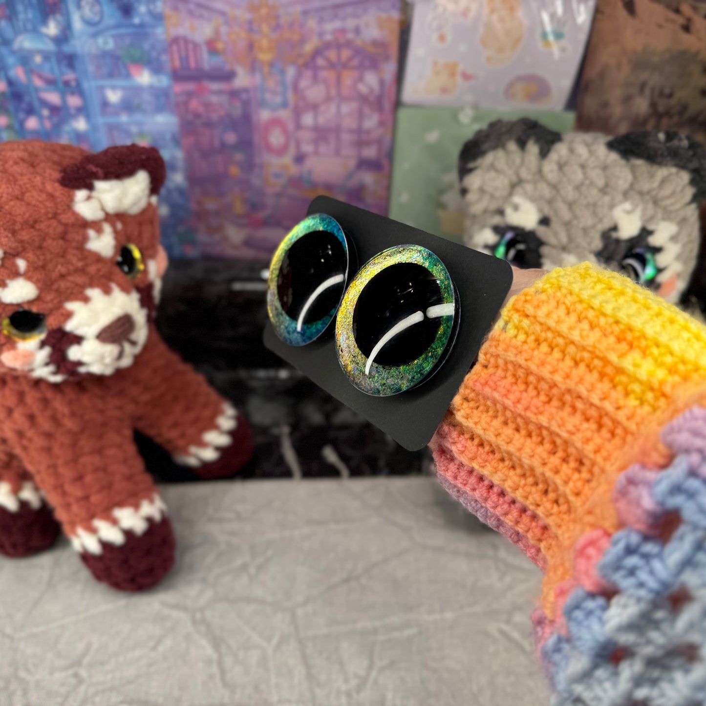 Hand Painted Kawaii Eyes | 50mm | Canary