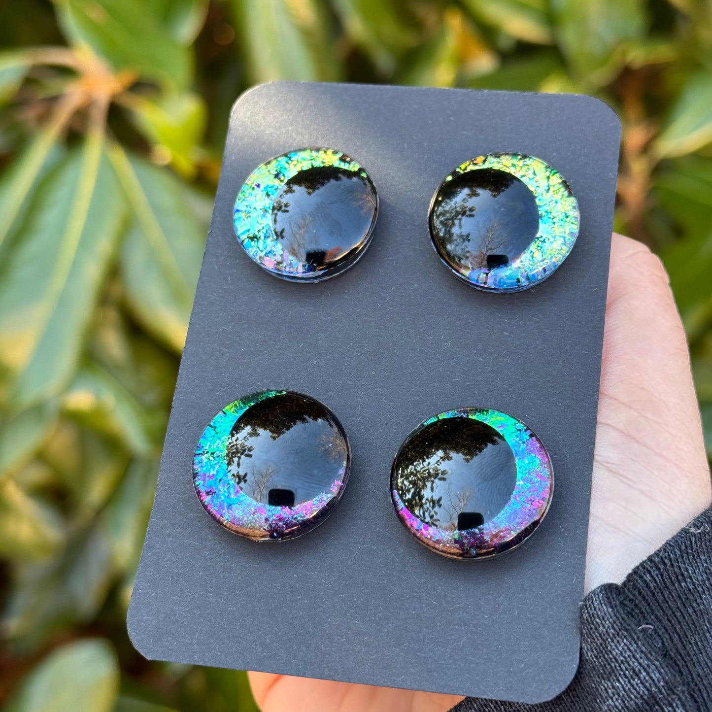 25 mm Hand Painted Kawaii Eyes | Ice + Azure | Set #10