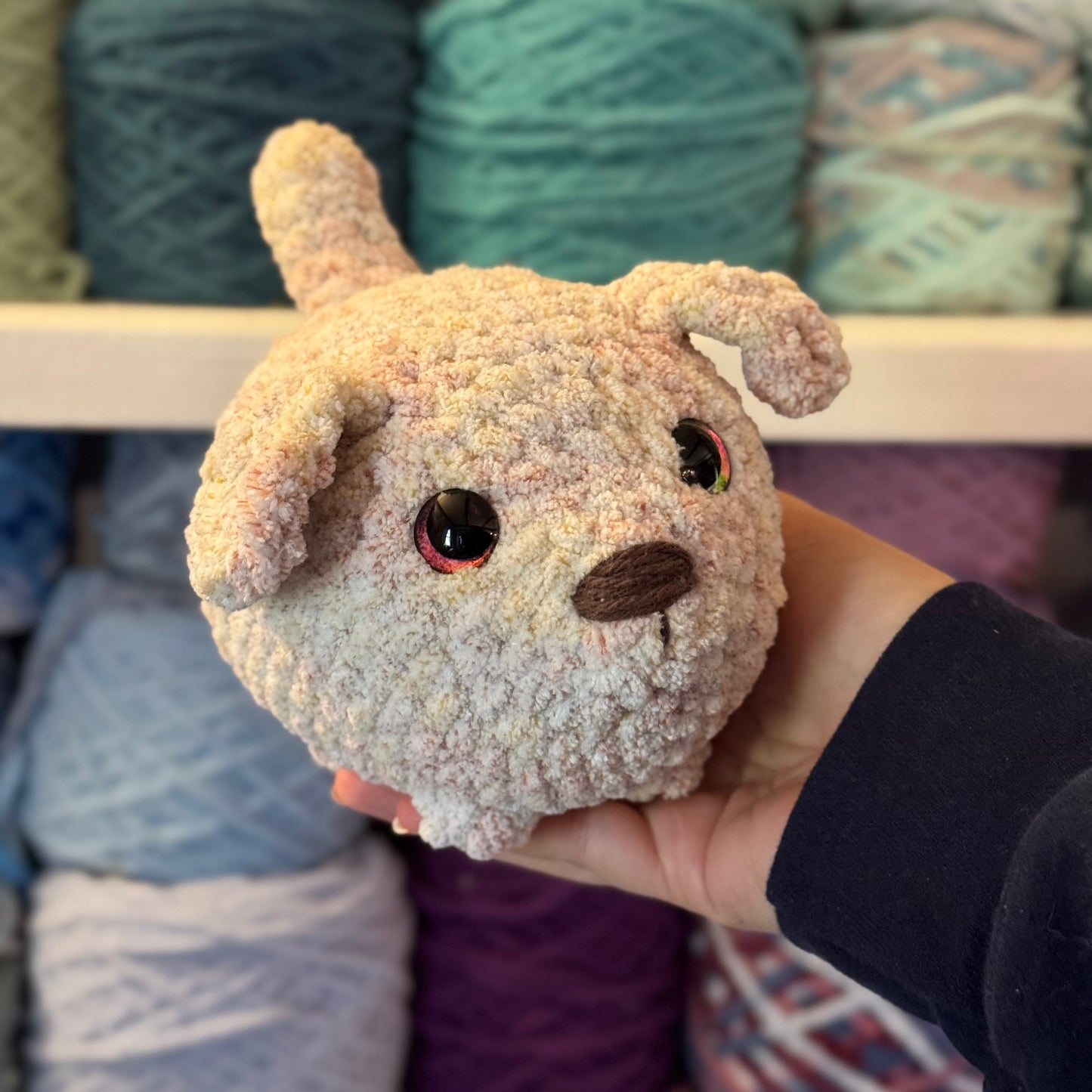 Retriever Puppy Crochet Plushie | Hand Painted Eyes
