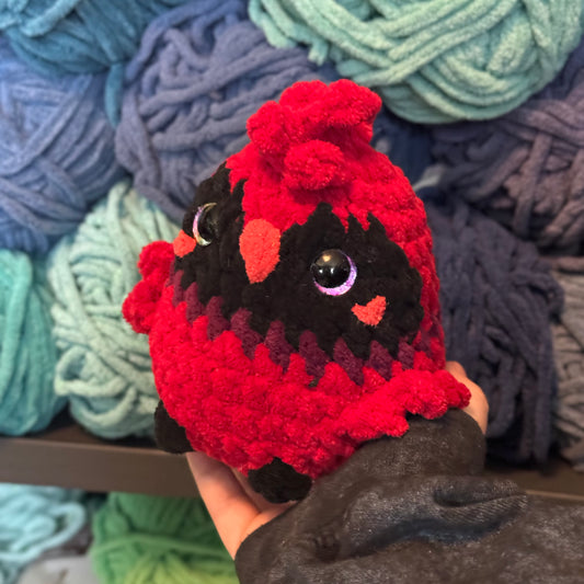 Cardinal Crochet Plushie | Hand Painted Eyes