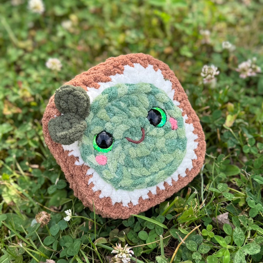 Avocado Toast Crochet Plushie | Hand Painted Eyes