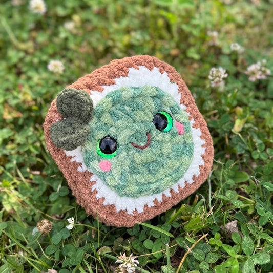 Avocado Toast Crochet Plushie | Hand Painted Eyes