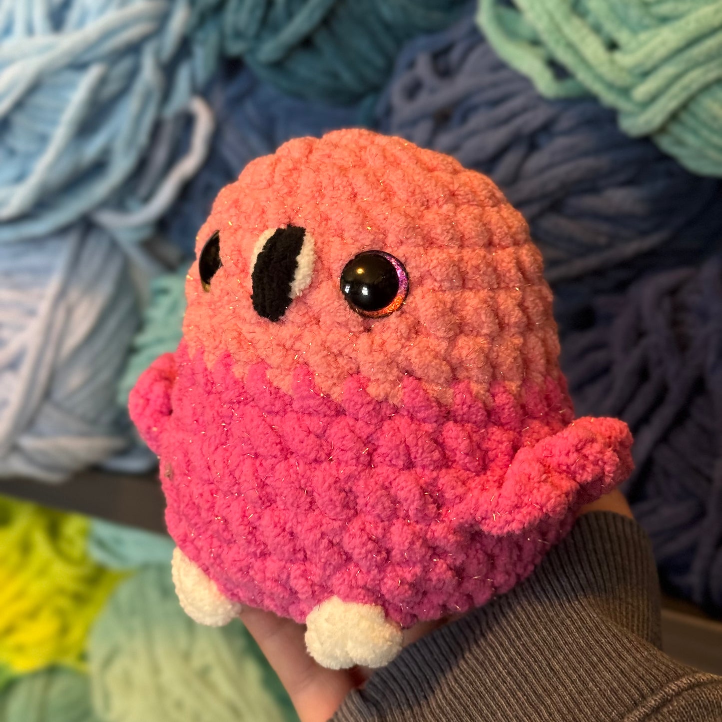 Flamingo Crochet Plushie | Hand Painted Eyes