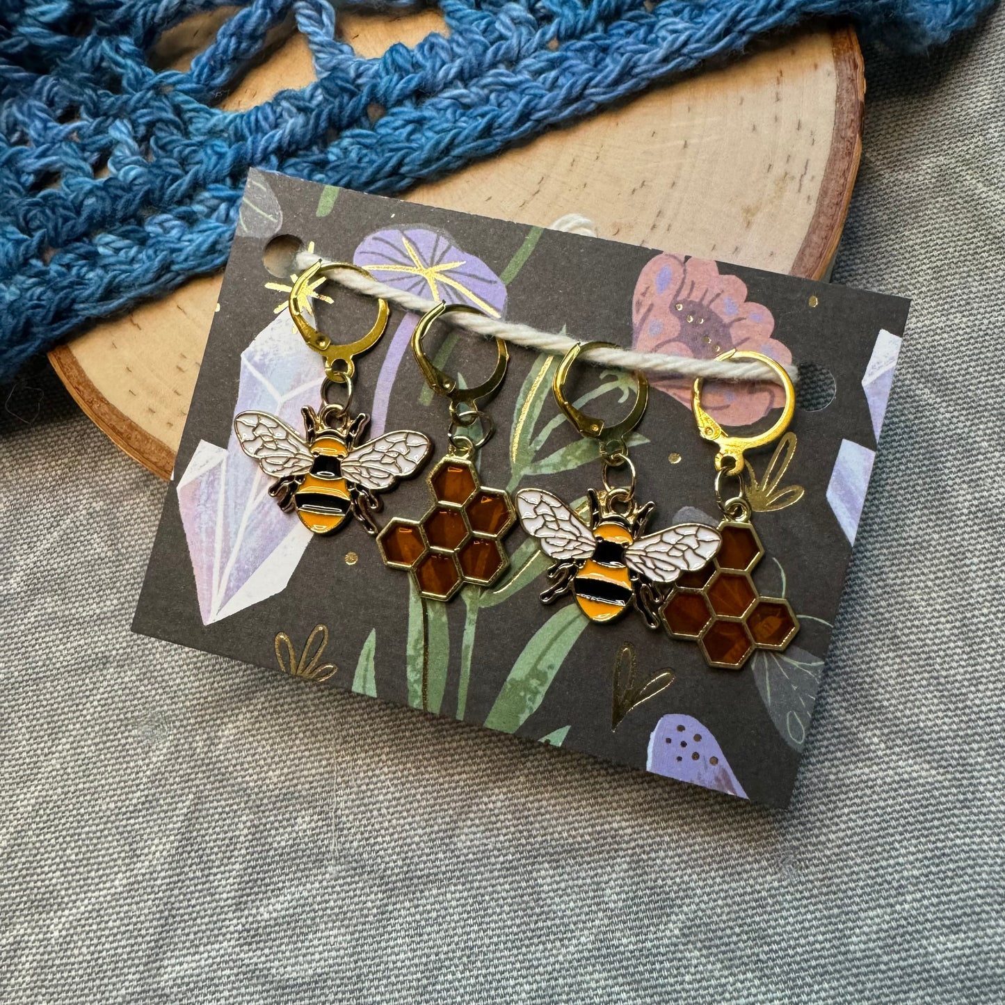 Honey Bee Stitch Markers | 4 pack