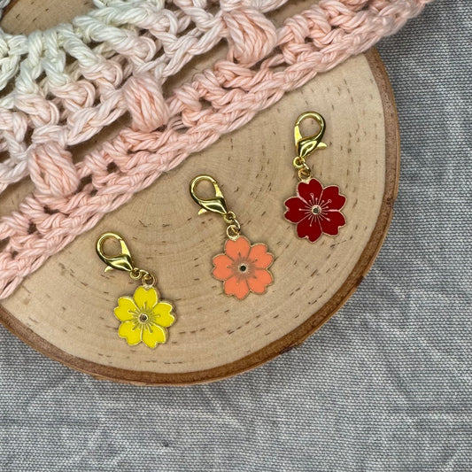 Autumn Blossoms Stitch Markers | 3 pack