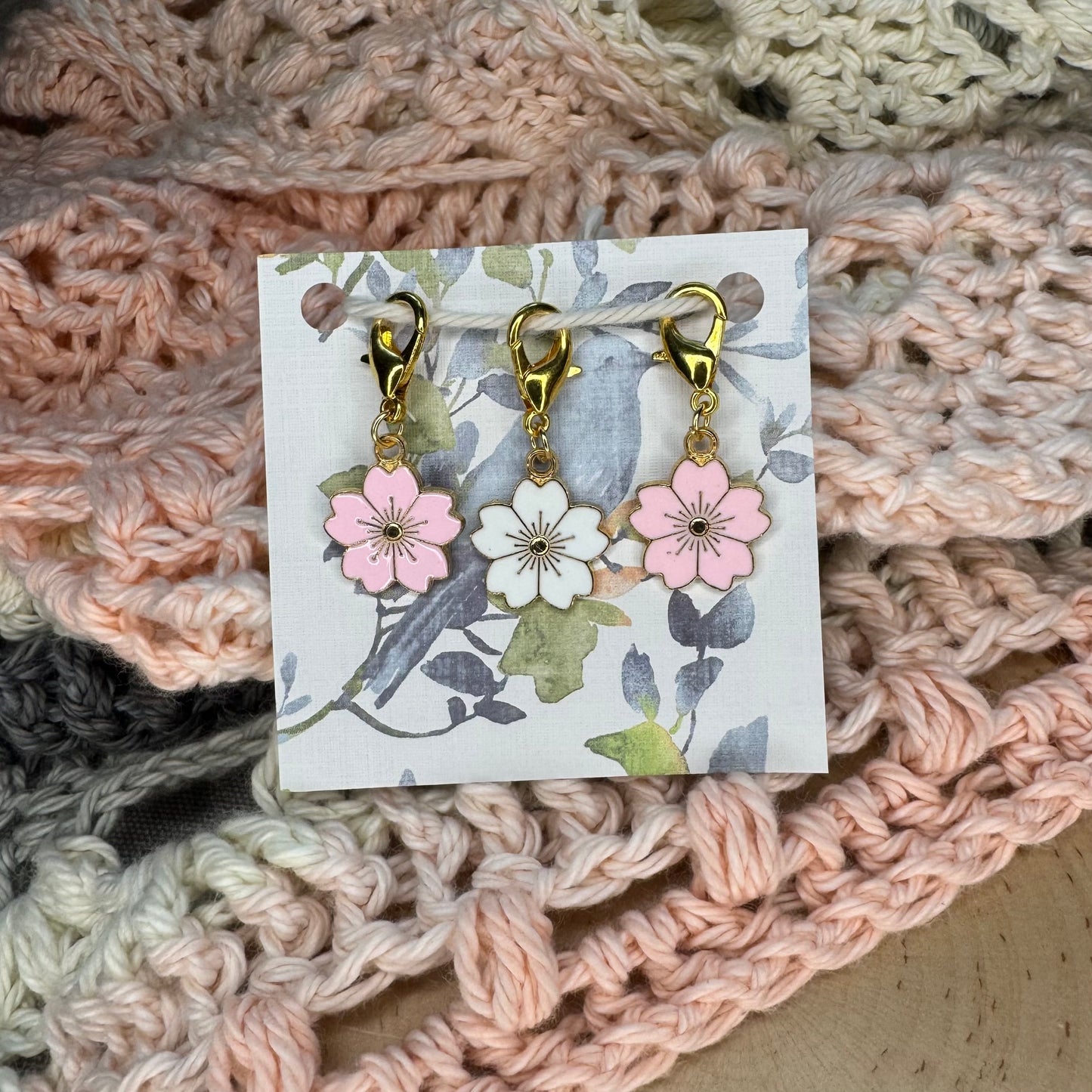 Spring Blossoms Stitch Markers | 3 pack