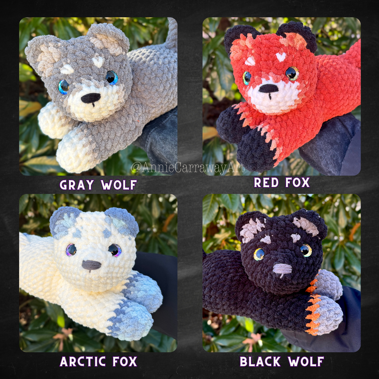 Fox + Wolf Plushie Crochet Pattern Bundle