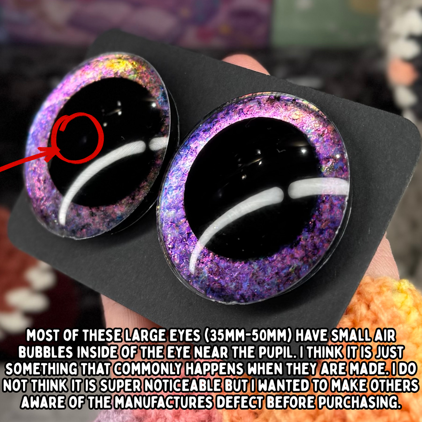 Hand Painted Kawaii Eyes | 50mm | Emerald