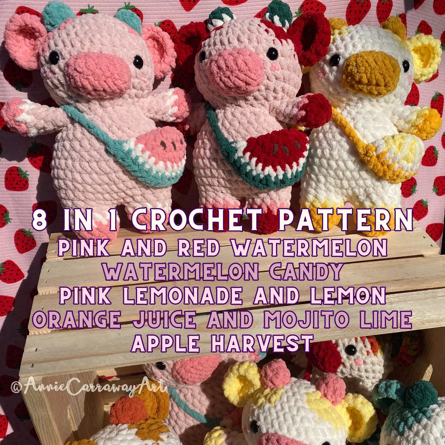 Fruit Slice Cows Crochet Pattern