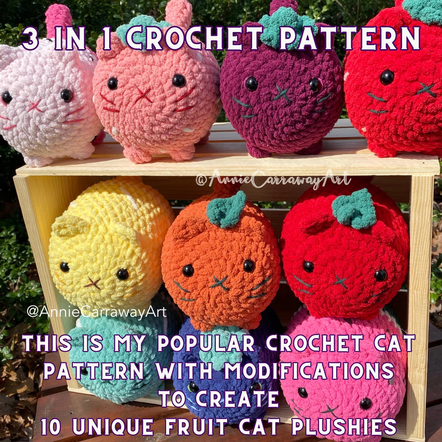 Fruit Cats Crochet Pattern