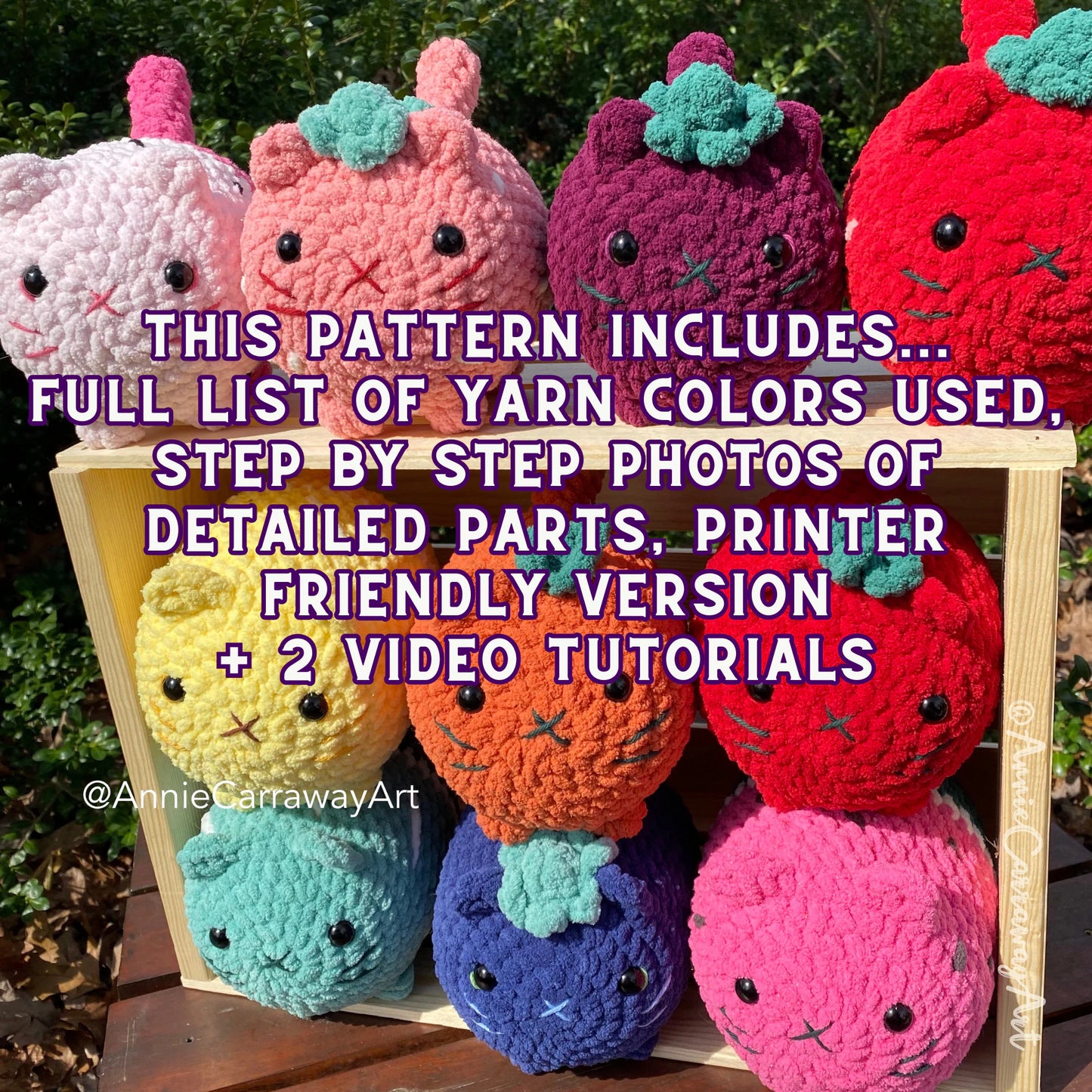 Fruit Cats Crochet Pattern