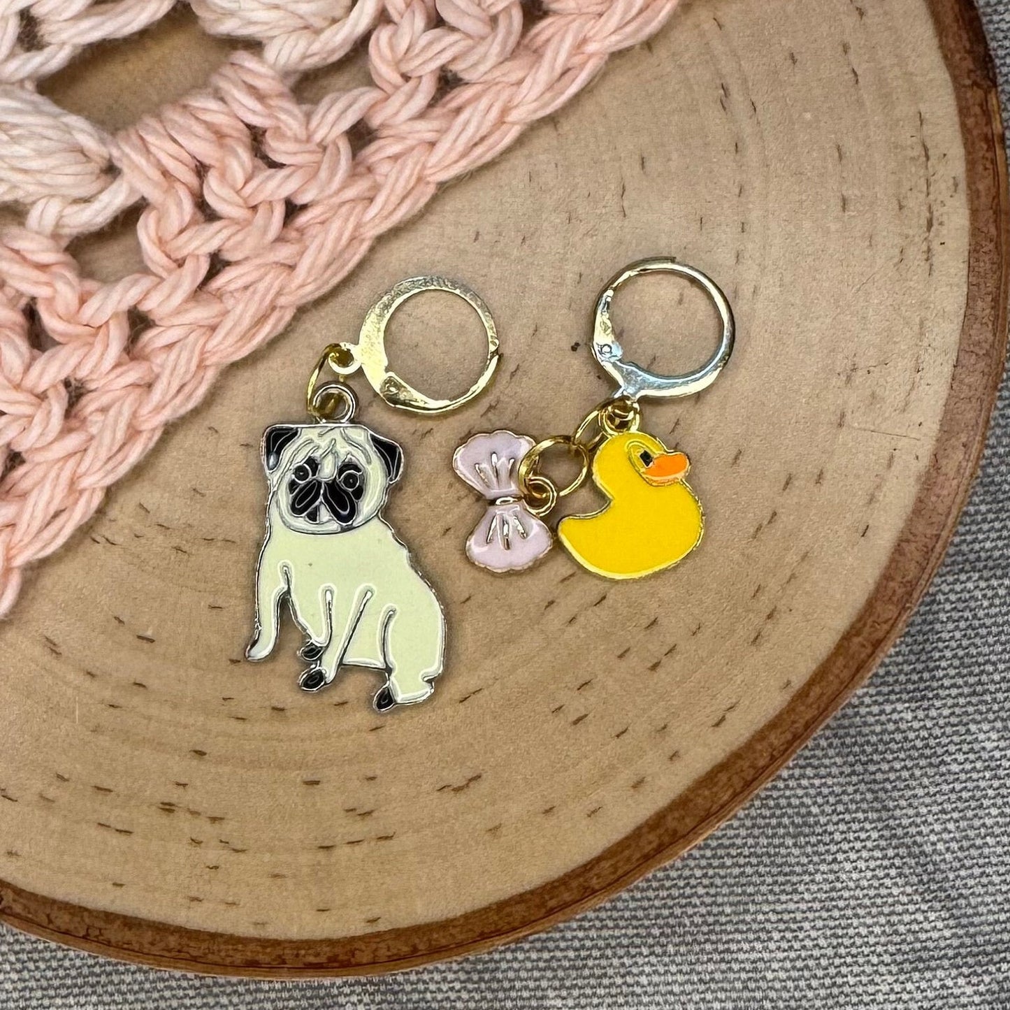 Pug Stitch Markers | 2 pack