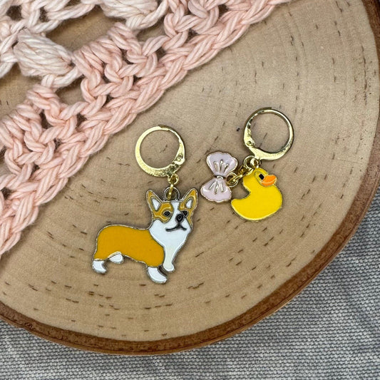 Corgi Stitch Markers | 2 pack