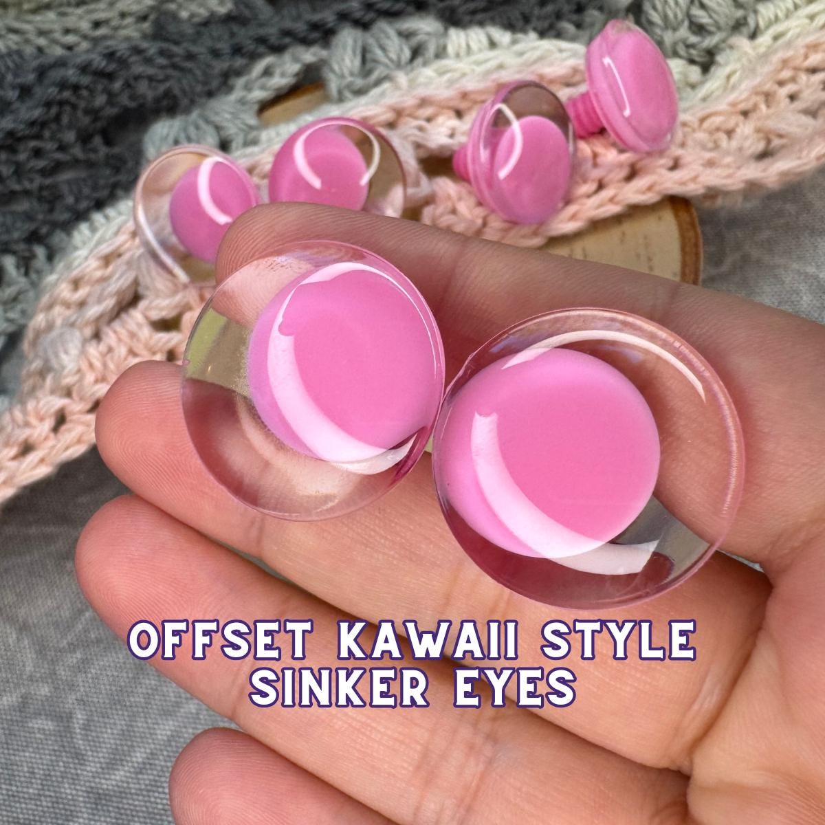 25 mm Kawaii Safety Eyes | 5 Pink Pairs