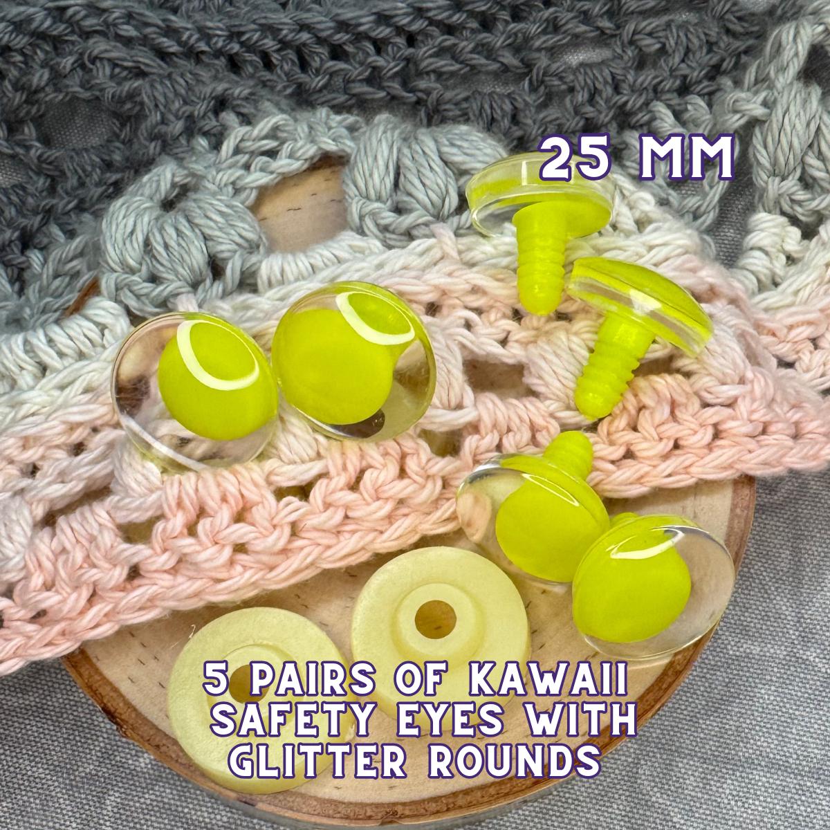 25 mm Kawaii Safety Eyes | 5 Lemon Pairs