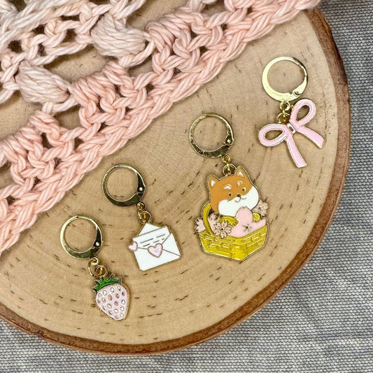 Shiba Blossom Stitch Markers | 4 pack